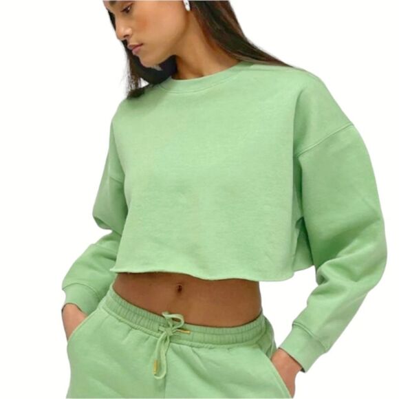WEWOREWHAT Fair Green Cutoff Pullover XS NWT Clean Girl Aesthetic Cozy - Picture 9 of 11